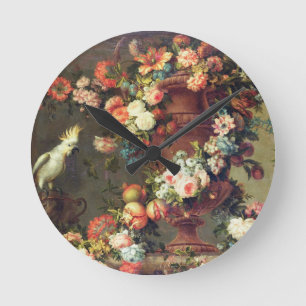An Abundance of Fruit and Flowers Round Clock