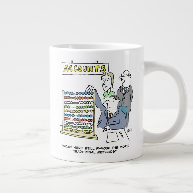 An Accountant Using an Abacus at Work Giant Coffee Mug (Right)