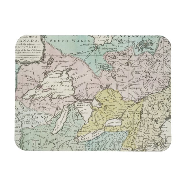 An Accurate Map of Canada, 1761 Magnet (Horizontal)