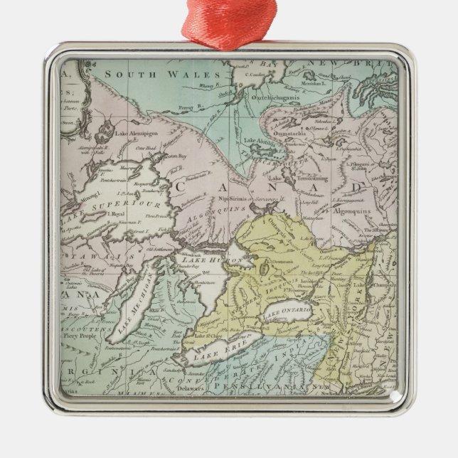 An Accurate Map of Canada, 1761 Metal Ornament (Front)