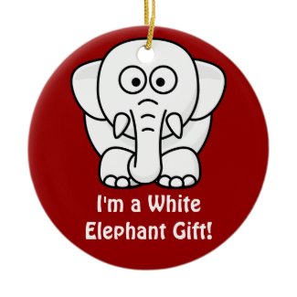 An Actual White Elephant Gift! ornament