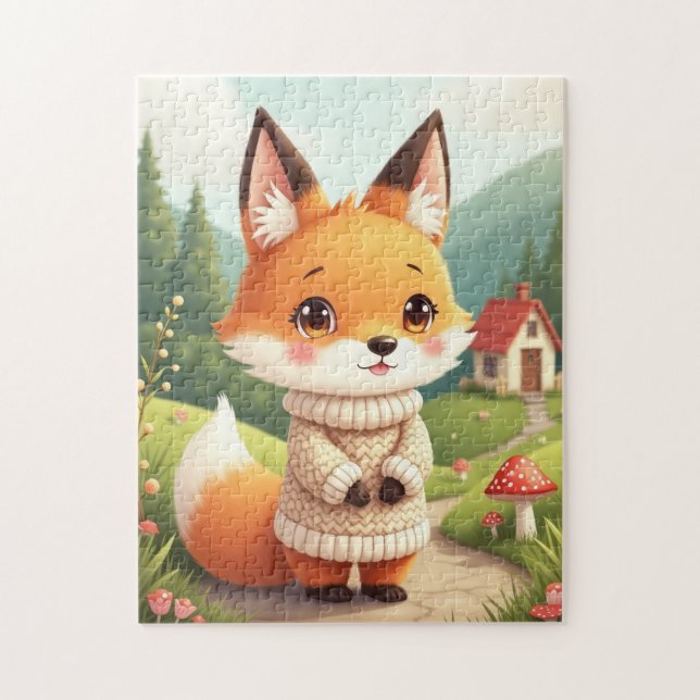An adorable and cute fox character  jigsaw puzzle (Vertical)