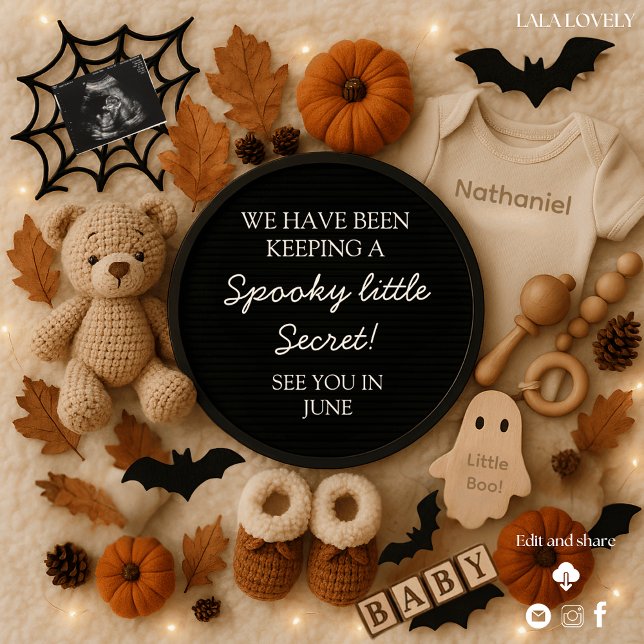 An adorable cozy fall pregnancy announcement  (Creator Uploaded)