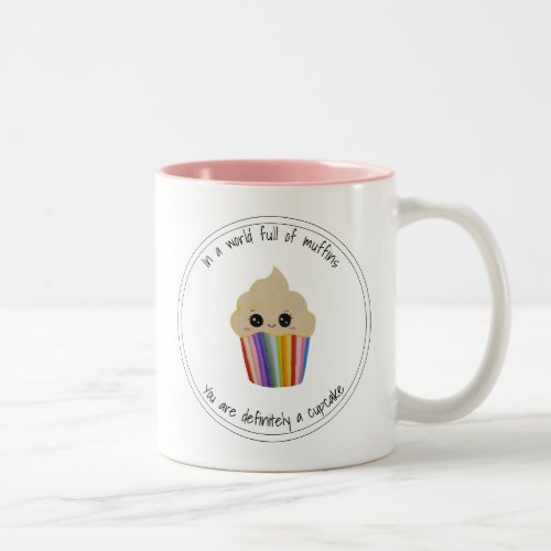 An Adorable Cupcake Two_Tone Coffee Mug