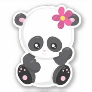 An adorable panda sticker