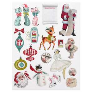 An adorable set of retro Christmas Embellishments