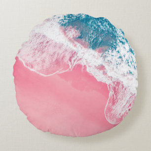 An aerial view of a pink sandy beach in New South Round Pillow