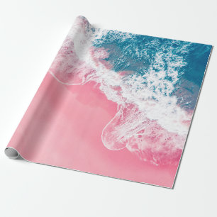 An aerial view of a pink sandy beach in New South Wrapping Paper
