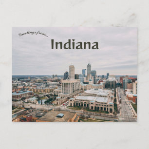 An Aerial View of Downtown Indianapolis Indiana Postcard