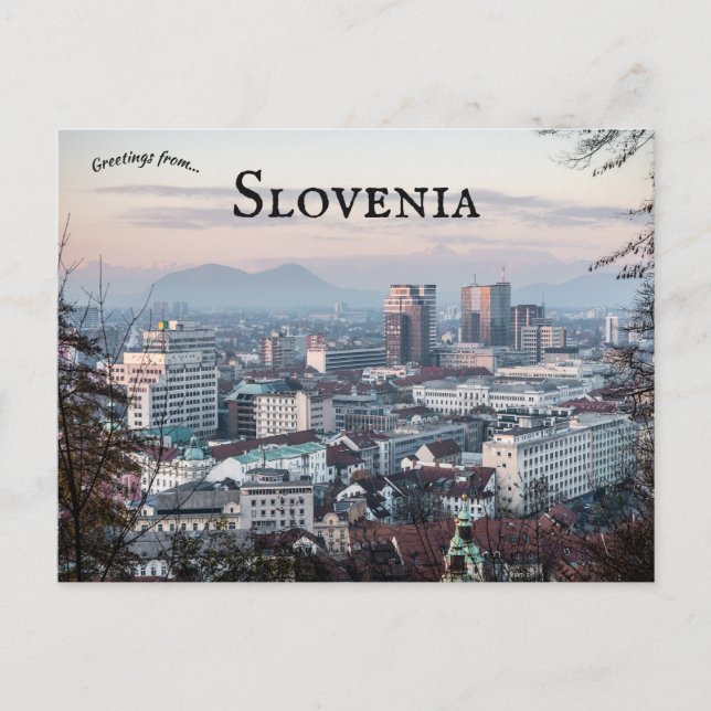 An Aerial View of Ljubljana Slovenia Postcard (Front)