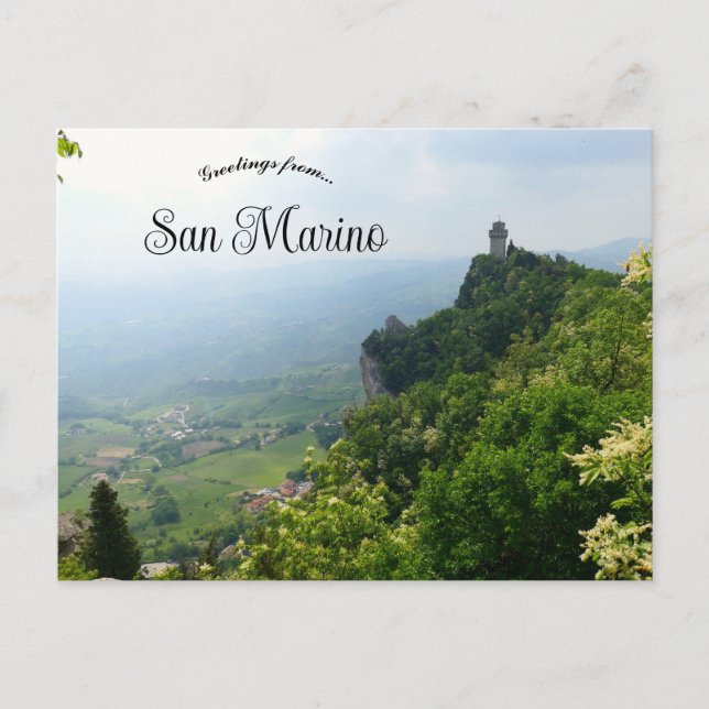 An Aerial View of San Marino Postcard (Front)