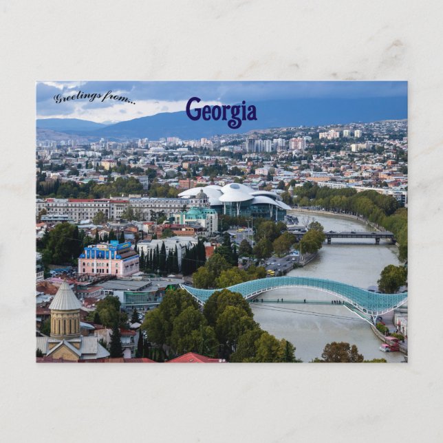 An Aerial View of Tbilisi Georgia Postcard (Front)