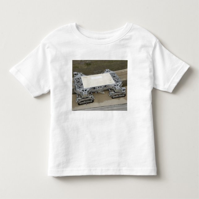 An aerial view of the crawler-transporter toddler t-shirt (Front)