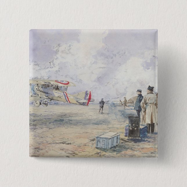 An Aeroplane Taking Off, 1913 Button (Front)