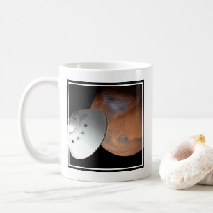 An Aeroshell-Encased Spacecraft Approaching Mars. Coffee Mug