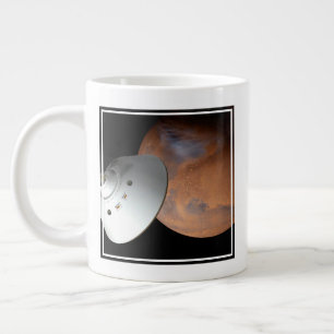 An Aeroshell-Encased Spacecraft Approaching Mars. Giant Coffee Mug