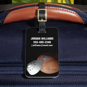An Aeroshell-Encased Spacecraft Approaching Mars. Luggage Tag