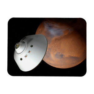 An Aeroshell-Encased Spacecraft Approaching Mars. Magnet