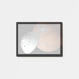 An Aeroshell-Encased Spacecraft Approaching Mars. Post-it Notes