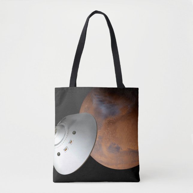 An Aeroshell-Encased Spacecraft Approaching Mars. Tote Bag (Front)