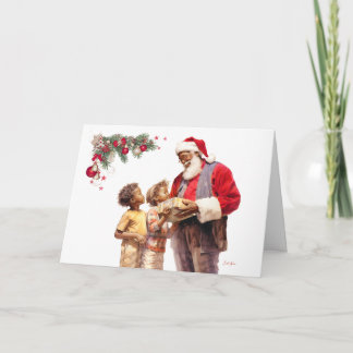 An African American Child's Smile At Christmas Card