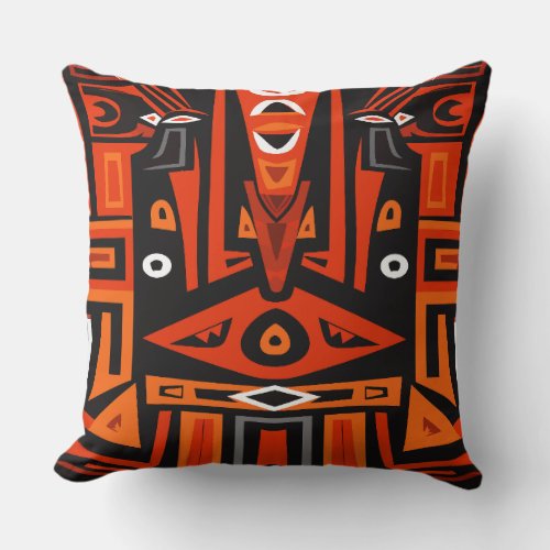 An African design reminiscent of Bogolan fabrics Throw Pillow
