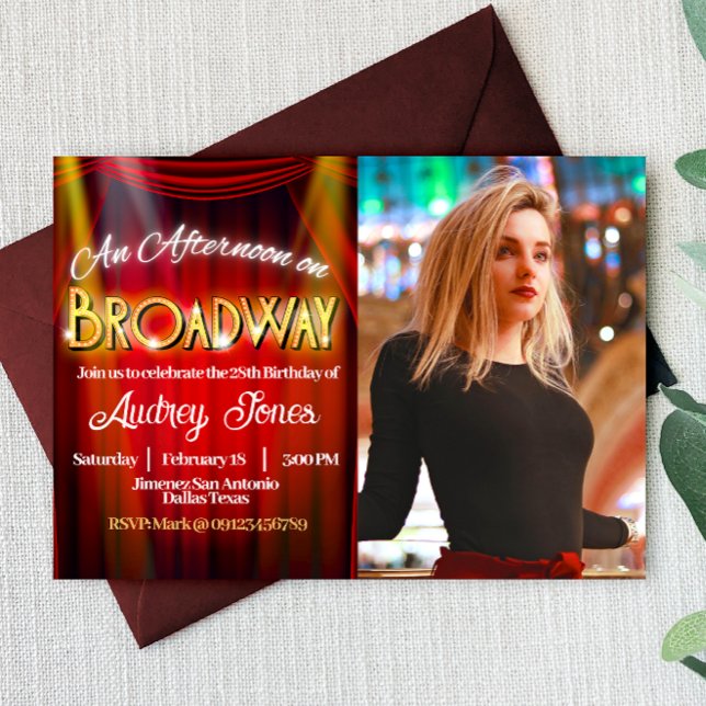 An Afternoon on Broadway Birthday with Photo Invitation (An Afternoon on Broadway Birthday with Photo Invitation)