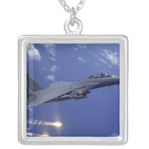 An Air Force F-15E Strike Eagle Silver Plated Necklace