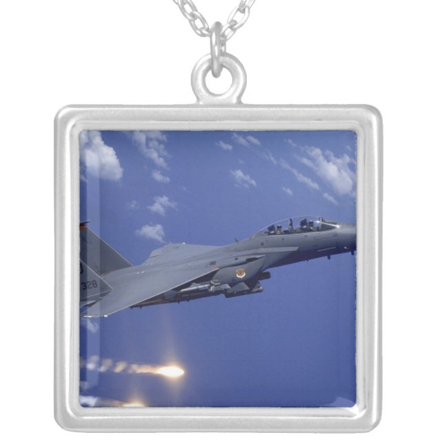 An Air Force F-15E Strike Eagle Silver Plated Necklace (Front)