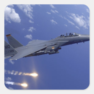 An Air Force F-15E Strike Eagle Square Sticker