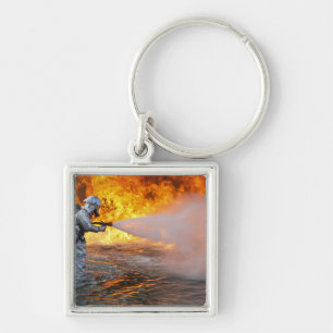 An aircraft rescue firefighting team keychain