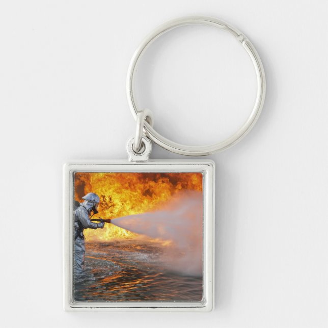 An aircraft rescue firefighting team keychain (Front)