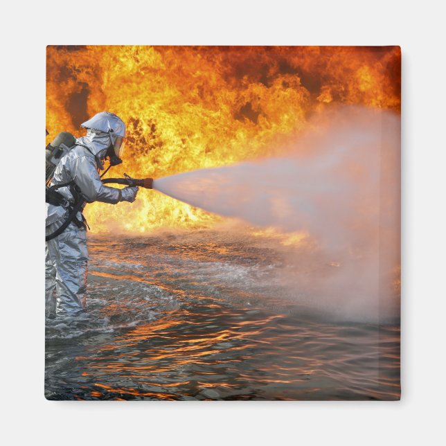 An aircraft rescue firefighting team magnet (Front)