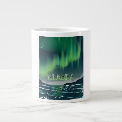 An Alaskan Aurora Vintage Travel poster Giant Coffee Mug