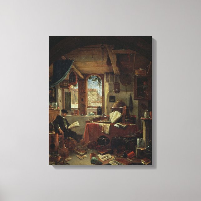 An Alchemist in his Laboratory Canvas Print (Front)