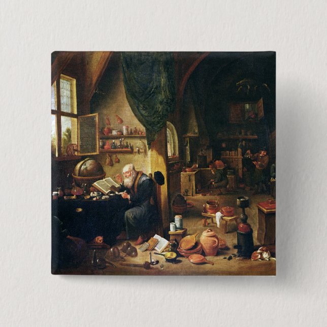 An Alchemist in his Workshop Pinback Button (Front)