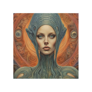 An Alien Woman Wood Wall Art