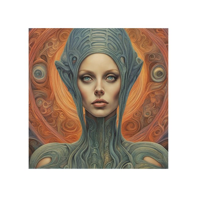 An Alien Woman Wood Wall Art (Front)