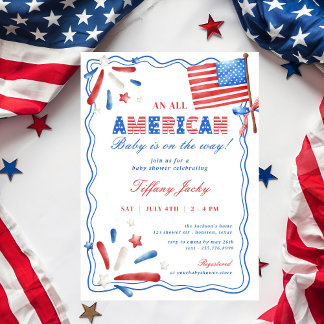 An All American Baby 4th of July Baby Shower Invitation