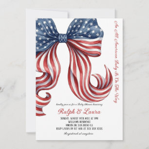 An All American Baby Patriotic Baby Shower  Invitation