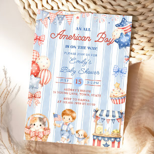 An All American Boy Baby Shower Party Invitation
