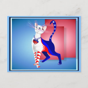 An All American Cat Postcard