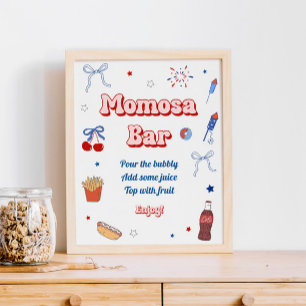 An All American Girl Baby Shower Momosa Bar Poster