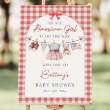 An All American Girl Baby Shower Welcome