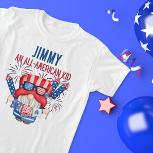 “An All-American Kid” Gnome Personalized  T-Shirt