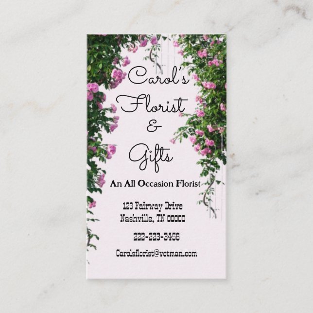 An All Occasion Florist Business Cards (Front)