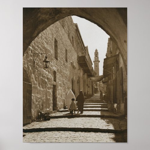 An alley in old Jerusalem Poster