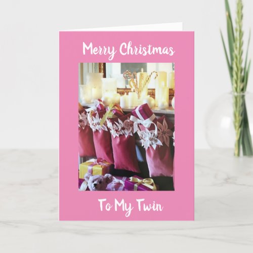 AN AMAZING TWIN IS WISHED A MERRY CHRISTMAS HOLIDAY CARD