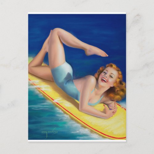 An American Beauty calendarc 1940 Pin Up Art Postcard