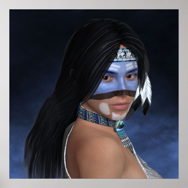 An American Blue Portrait Poster (Front)